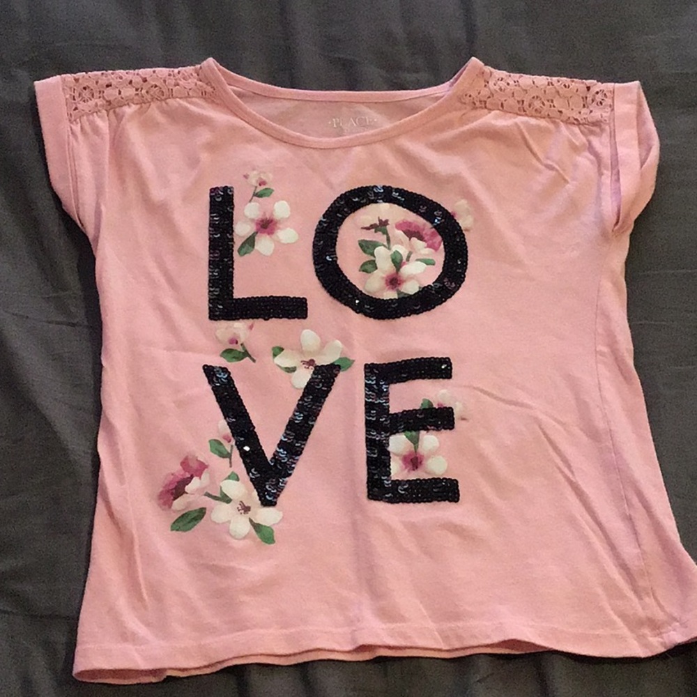 LOVE Shirt With Flower Design Kids